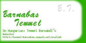 barnabas temmel business card